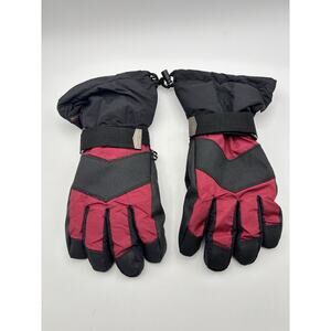 Hotfingers Mens XL Insulated Ski Gloves Black & Red. Waterproof & Breathable